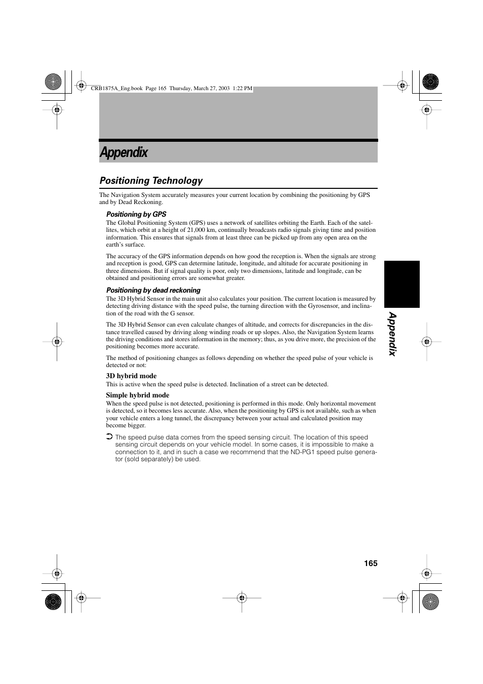 Appendix, Positioning technology | Pioneer AVIC700D User Manual | Page 166 / 190