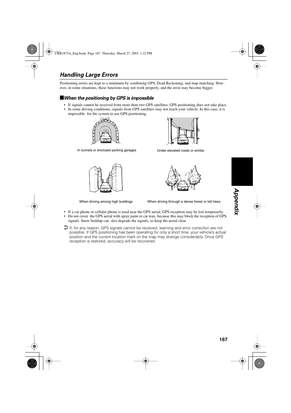Appendix handling large errors | Pioneer AVIC700D User Manual | Page 168 / 190