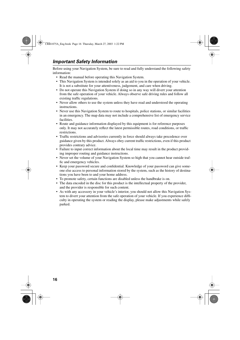 Important safety information | Pioneer AVIC700D User Manual | Page 17 / 190