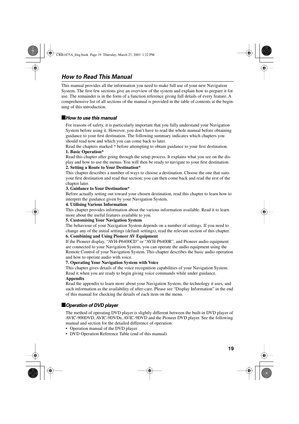 How to read this manual | Pioneer AVIC700D User Manual | Page 20 / 190