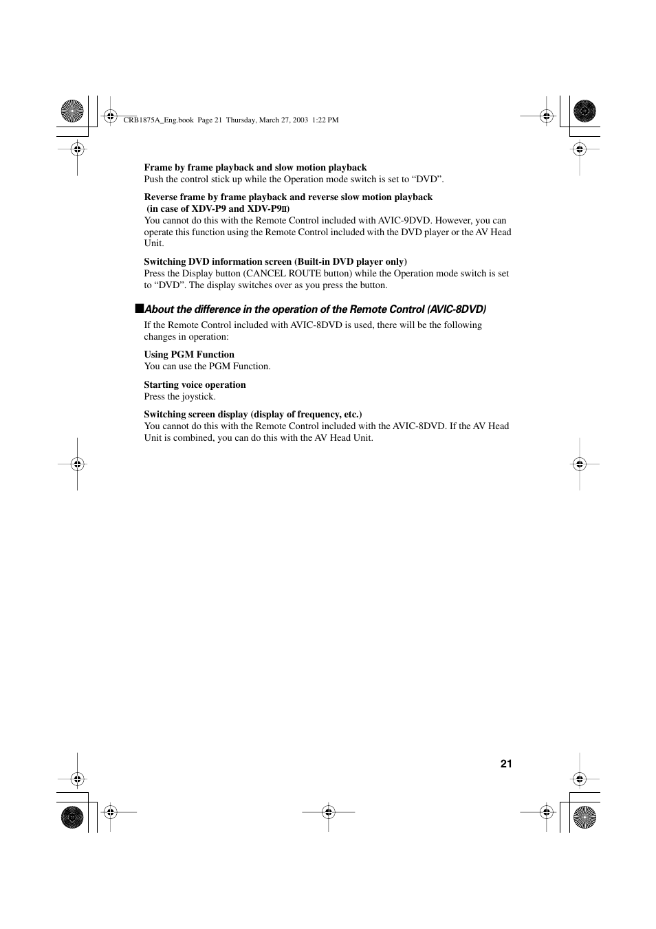 Pioneer AVIC700D User Manual | Page 22 / 190