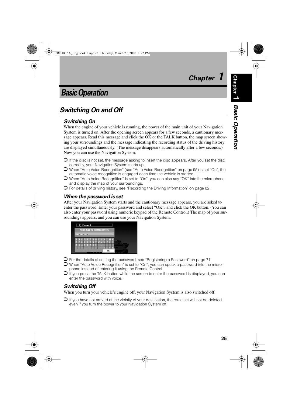 Basic operation, Chapter, Switching on and off | Pioneer AVIC700D User Manual | Page 26 / 190
