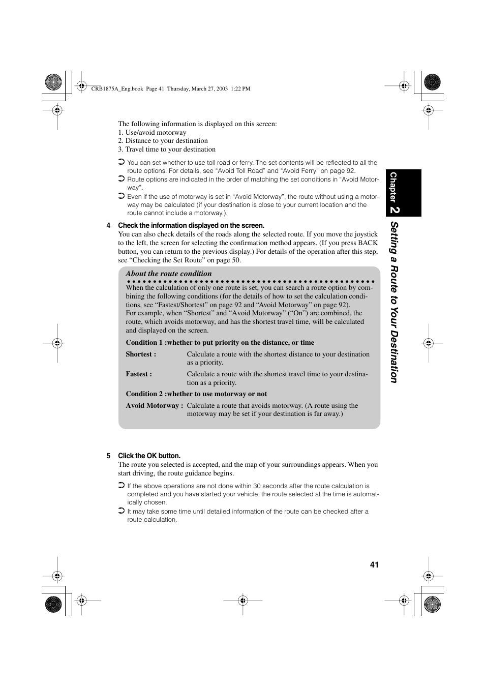 Setting a route to y our destination | Pioneer AVIC700D User Manual | Page 42 / 190