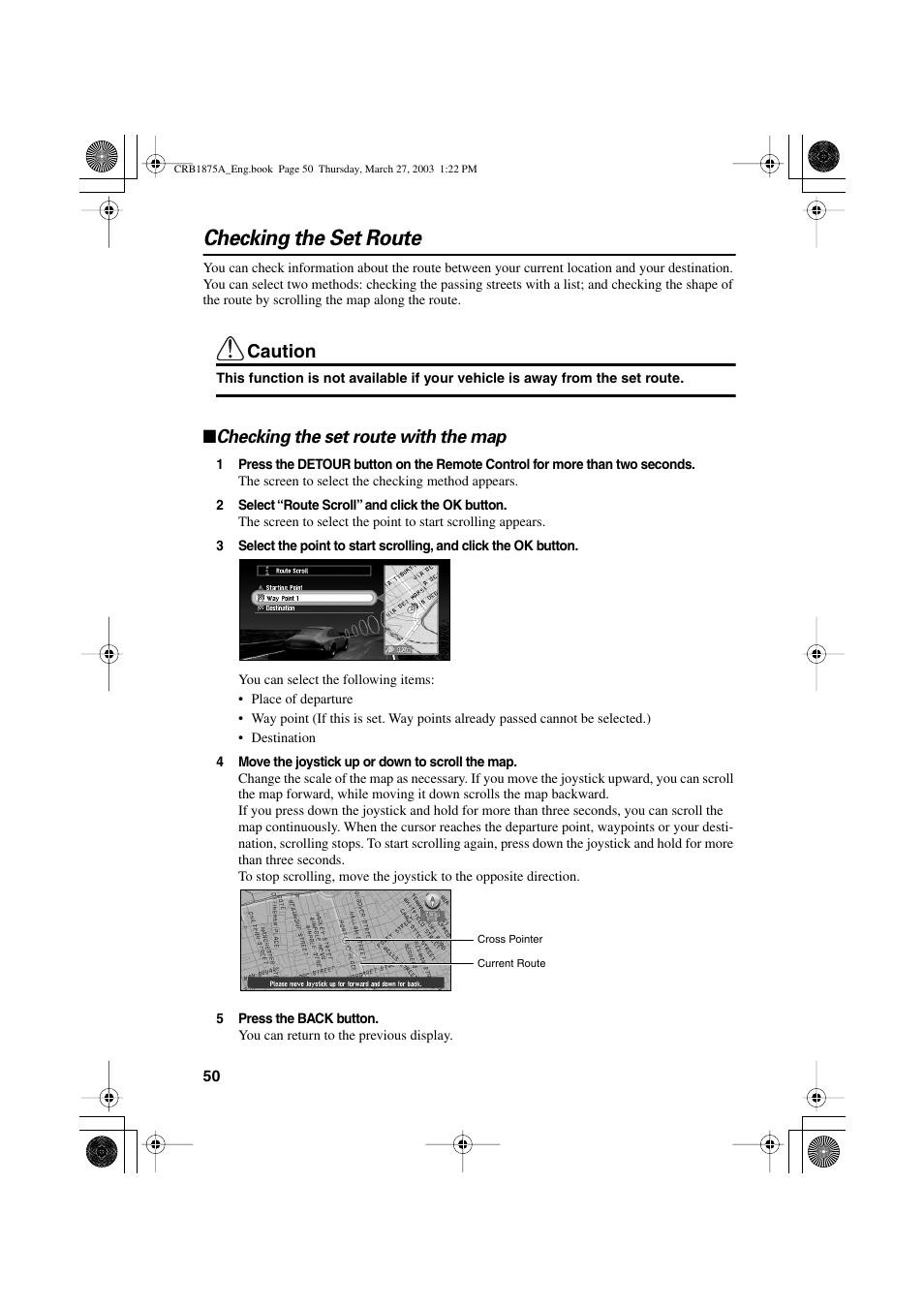 Checking the set route, Caution, Checking the set route with the map | Pioneer AVIC700D User Manual | Page 51 / 190