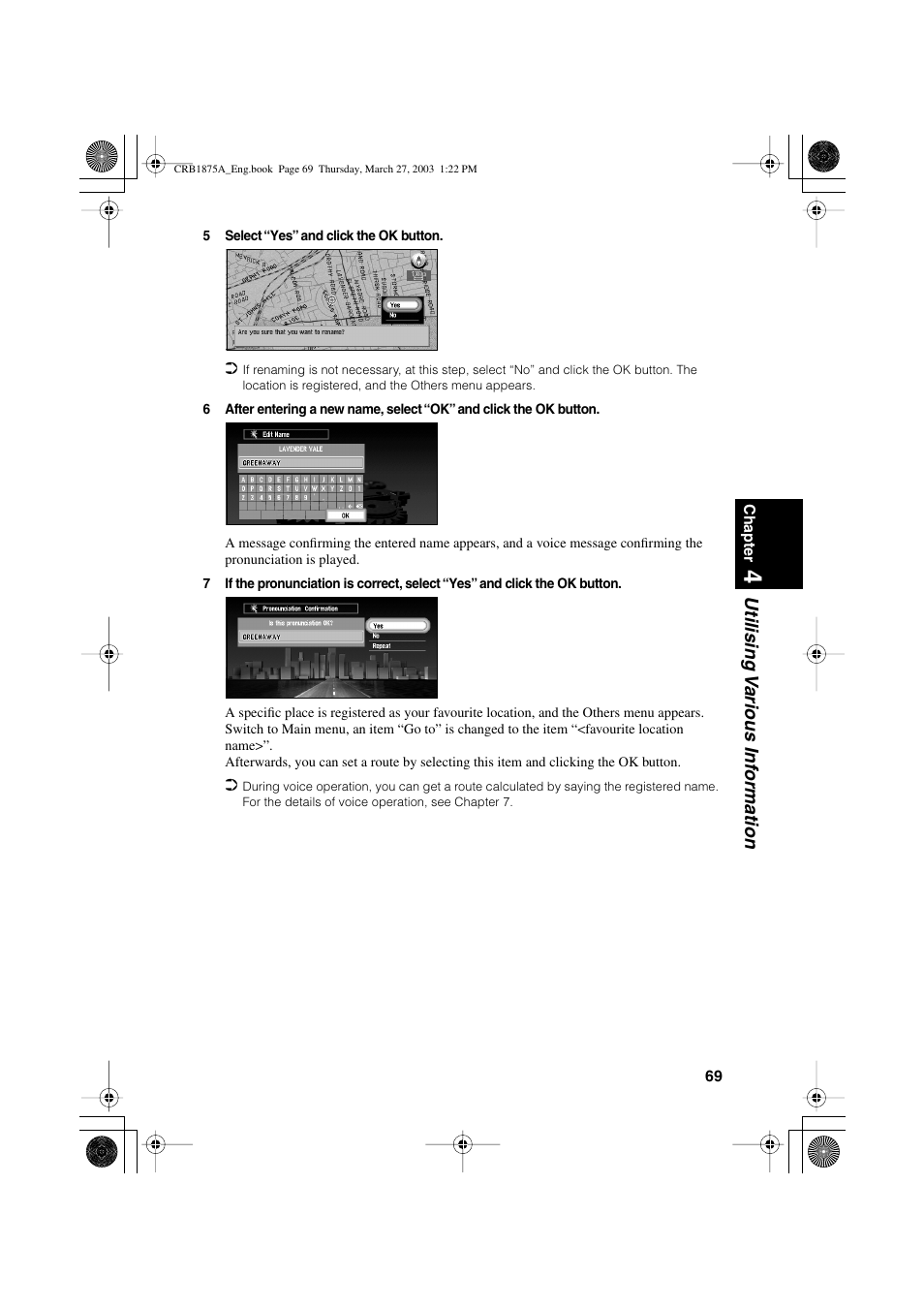Utilising v arious inf ormation | Pioneer AVIC700D User Manual | Page 70 / 190