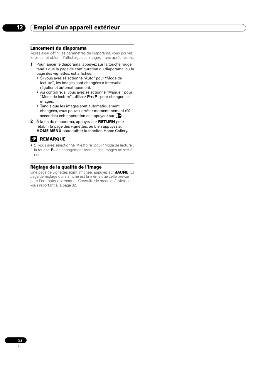 12 emploi d’un appareil extérieur | Pioneer PDP-435HDE User Manual | Page 110 / 176