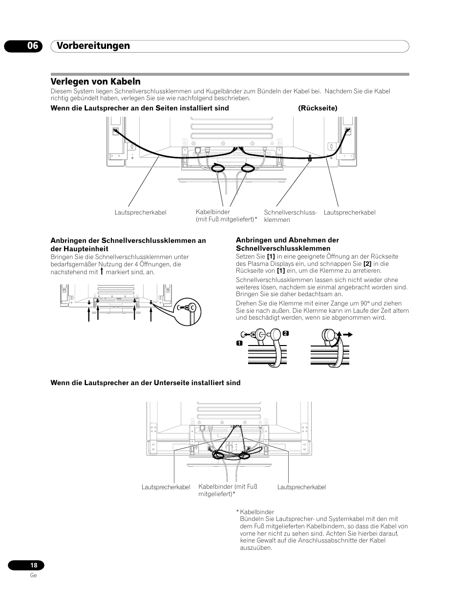 Verlegen von kabeln, 06 vorbereitungen | Pioneer PDP-435HDE User Manual | Page 134 / 176