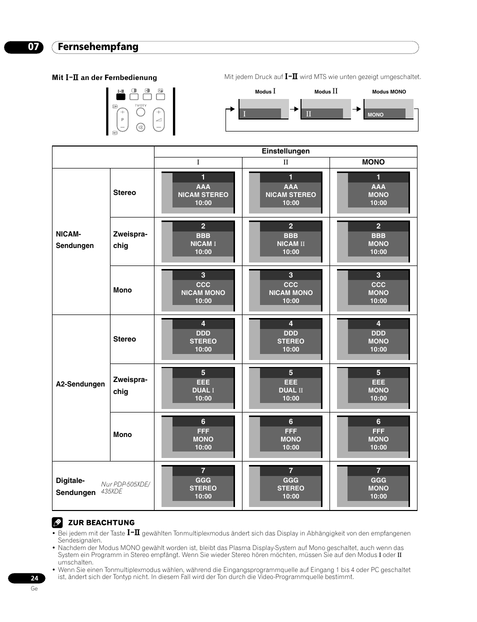 07 fernsehempfang | Pioneer PDP-435HDE User Manual | Page 140 / 176