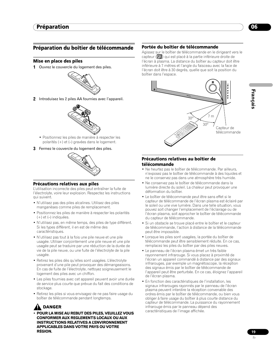 Préparation du boîtier de télécommande, 06 préparation | Pioneer PDP-435HDE User Manual | Page 77 / 176