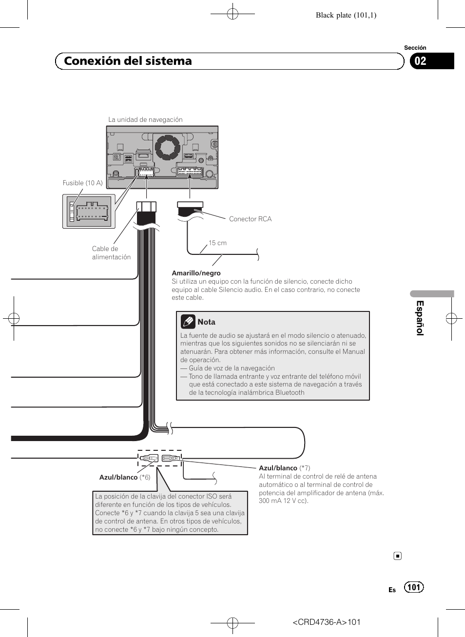 02 conexión del sistema | Pioneer AVIC-F50BT User Manual | Page 101 / 180