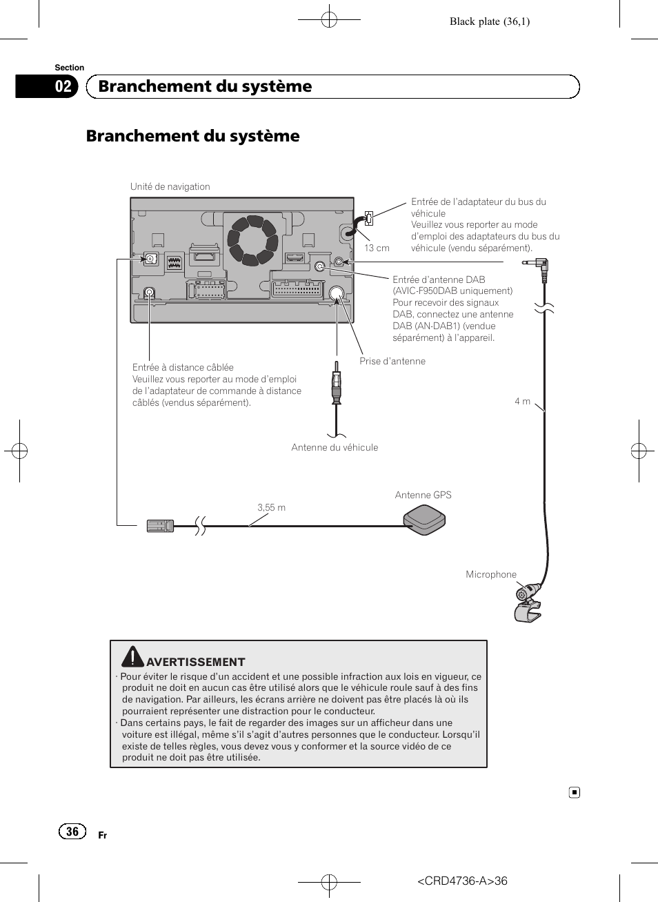 Branchement du système, 02 branchement du système | Pioneer AVIC-F50BT User Manual | Page 36 / 180