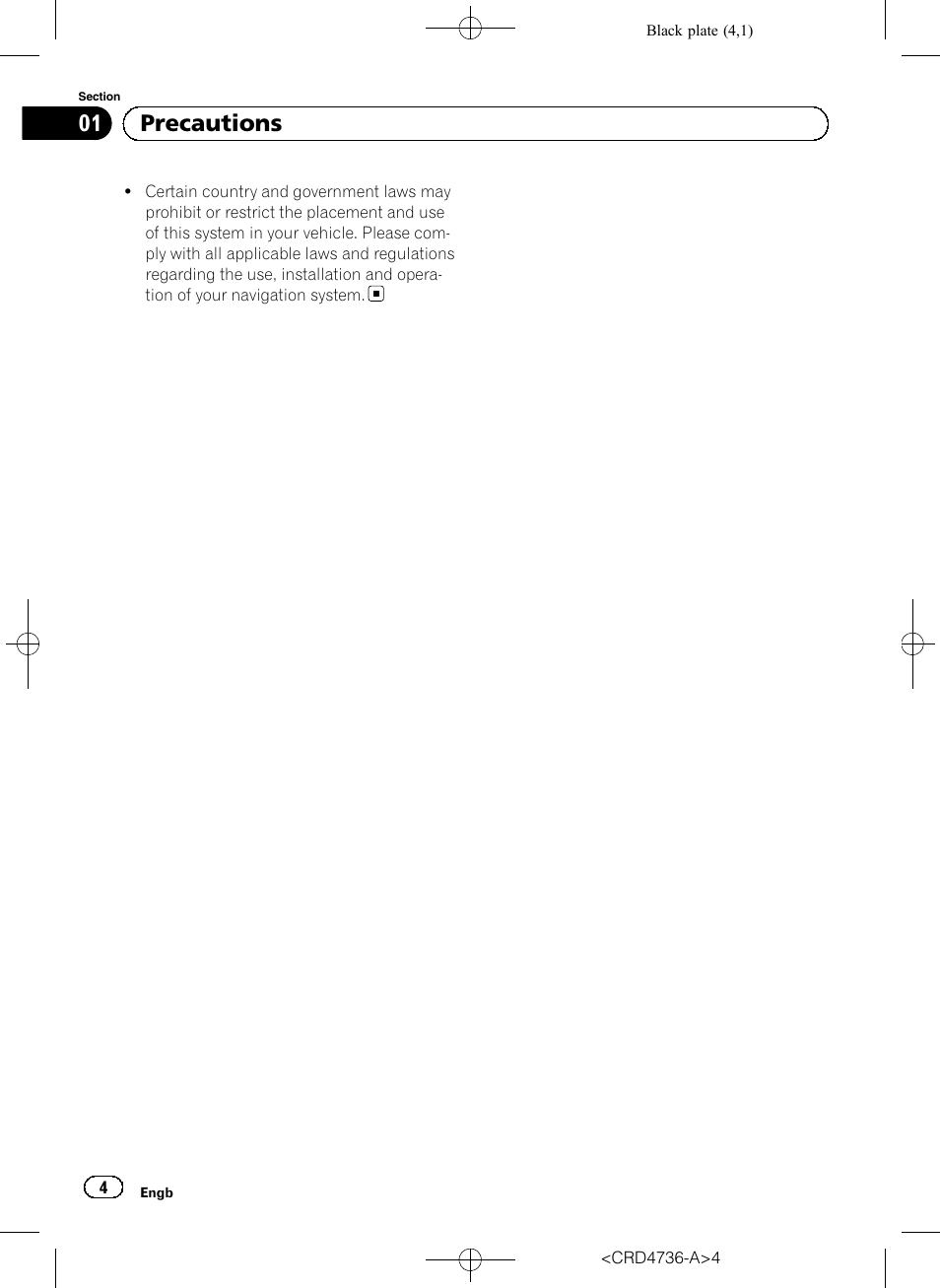 01 precautions | Pioneer AVIC-F50BT User Manual | Page 4 / 180