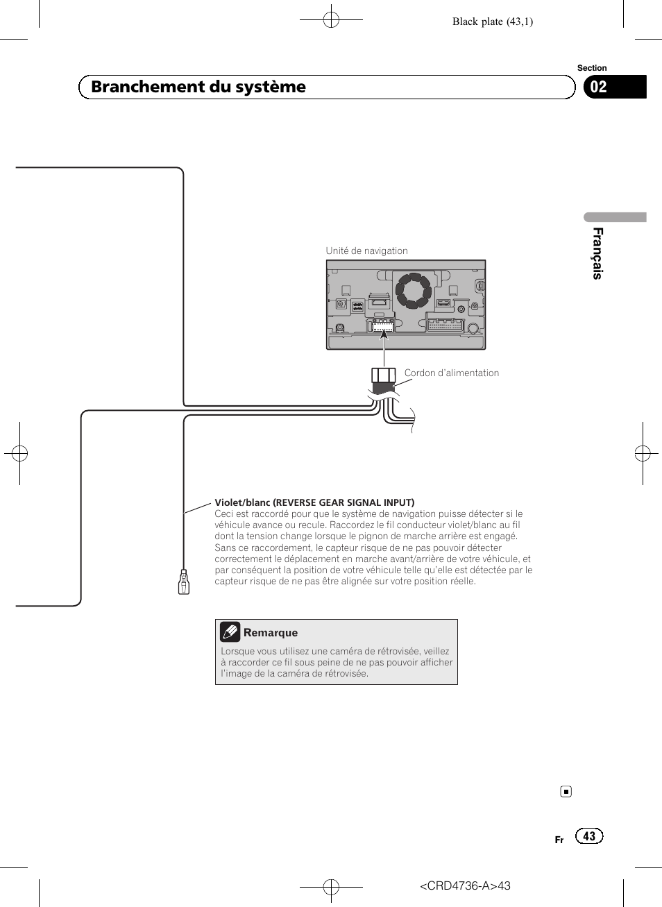 02 branchement du système | Pioneer AVIC-F50BT User Manual | Page 43 / 180