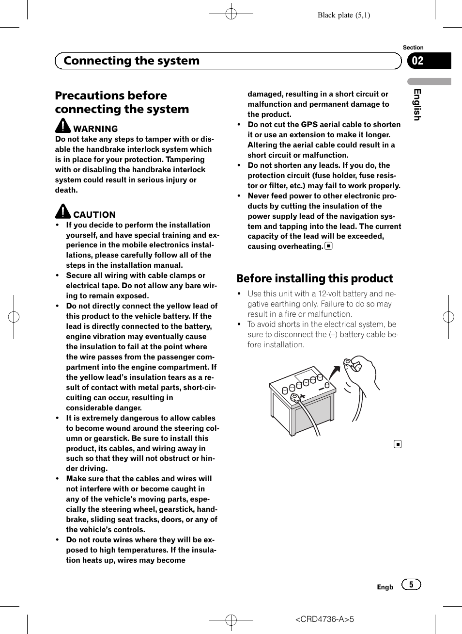 System, Before installing this product, Precautions before connecting the system | 02 connecting the system | Pioneer AVIC-F50BT User Manual | Page 5 / 180