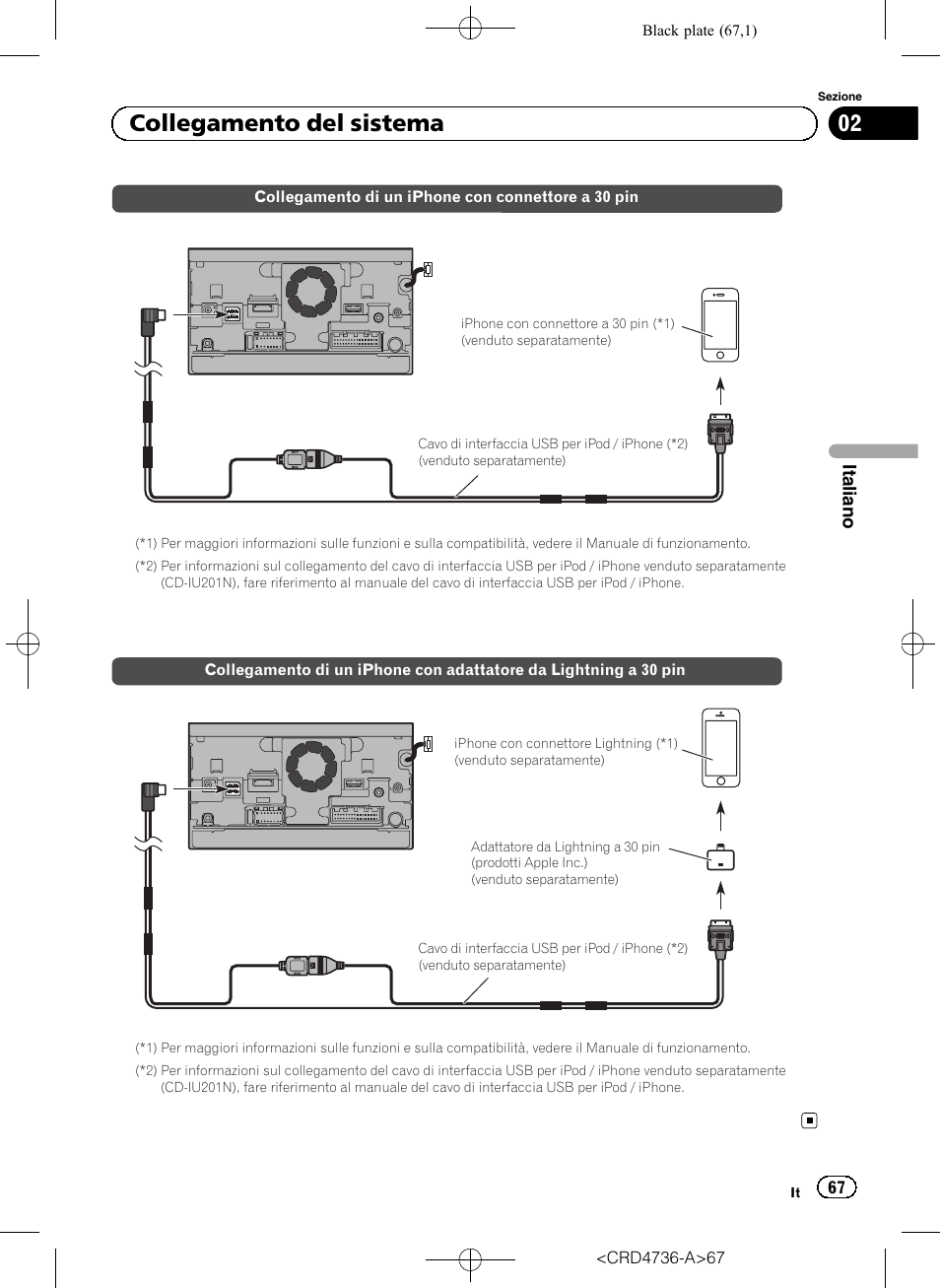 02 collegamento del sistema | Pioneer AVIC-F50BT User Manual | Page 67 / 180
