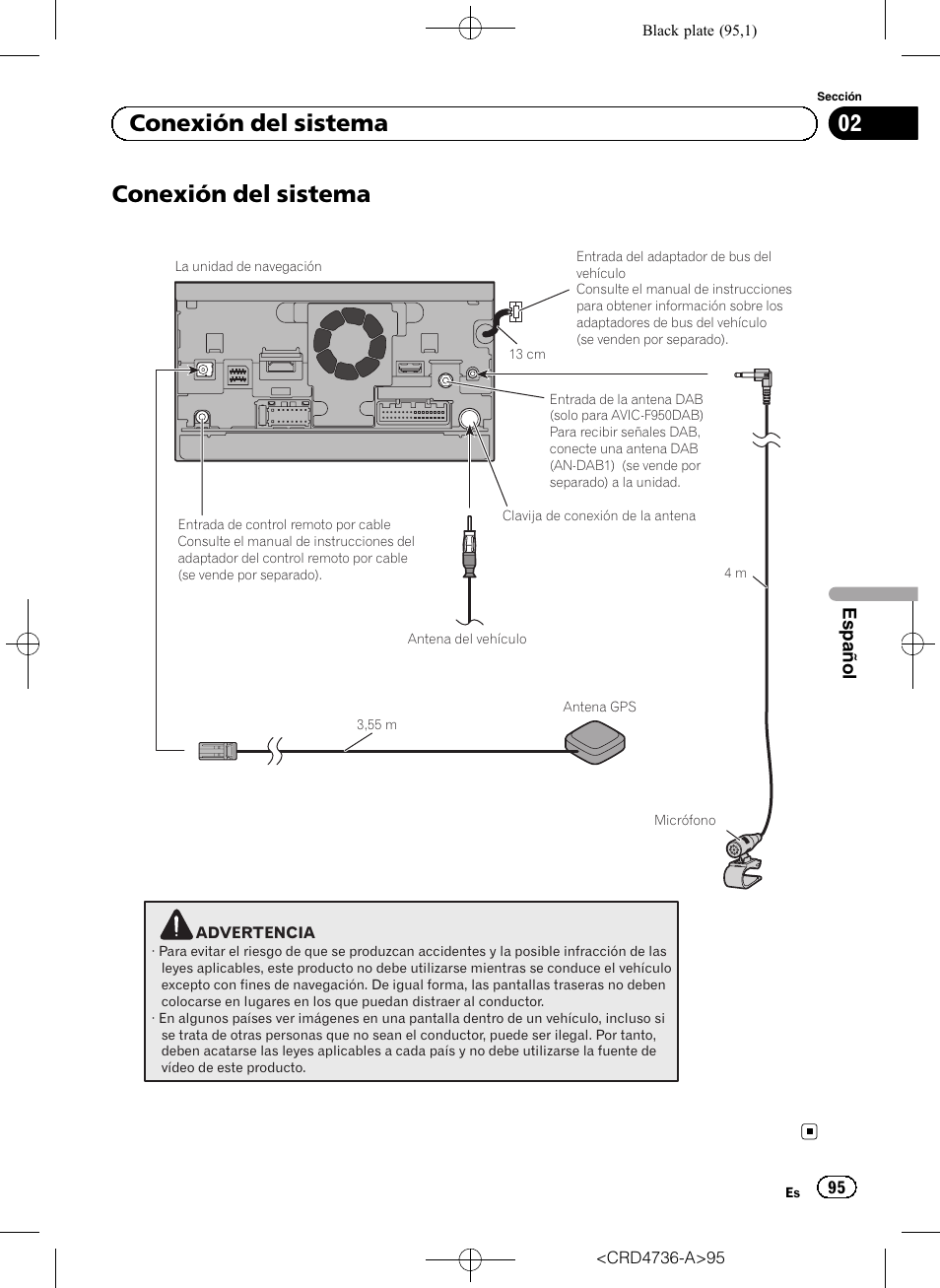 Conexión del sistema, 02 conexión del sistema | Pioneer AVIC-F50BT User Manual | Page 95 / 180