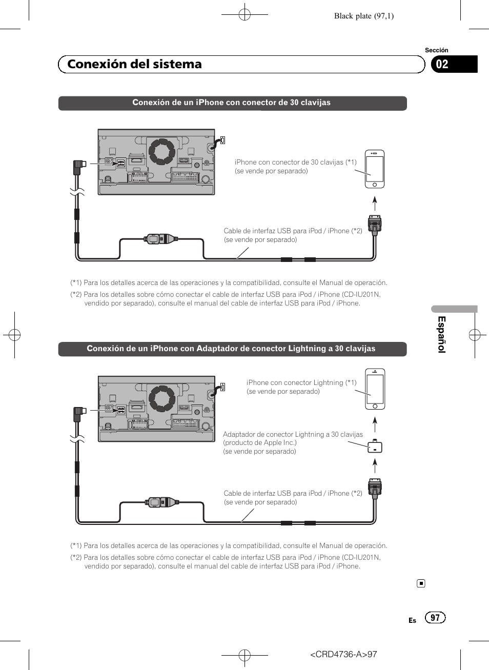 02 conexión del sistema | Pioneer AVIC-F50BT User Manual | Page 97 / 180