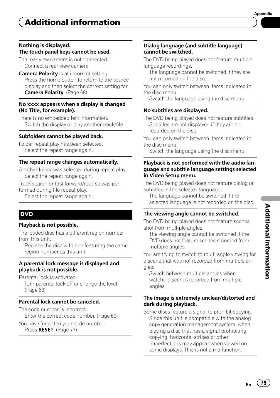 Additional information | Pioneer AVH-X2600BT User Manual | Page 79 / 100