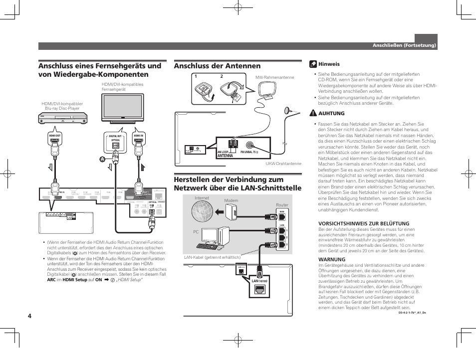 Anschluss der antennen | Pioneer SC-LX76-S User Manual | Page 16 / 48