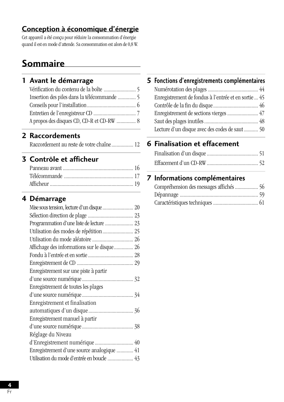 Sommaire | Pioneer PDR-L77 User Manual | Page 4 / 122