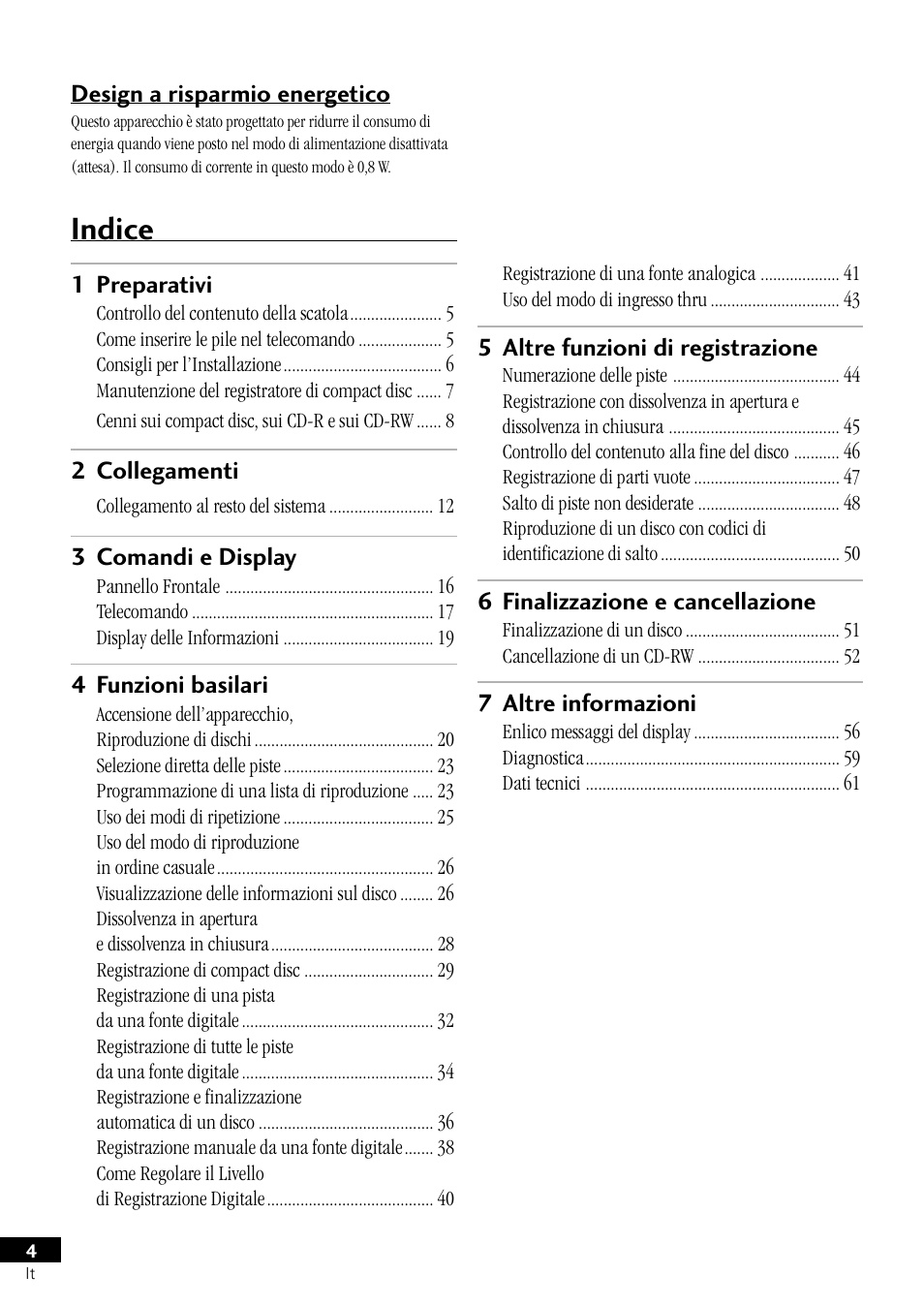 Indice | Pioneer PDR-L77 User Manual | Page 64 / 122