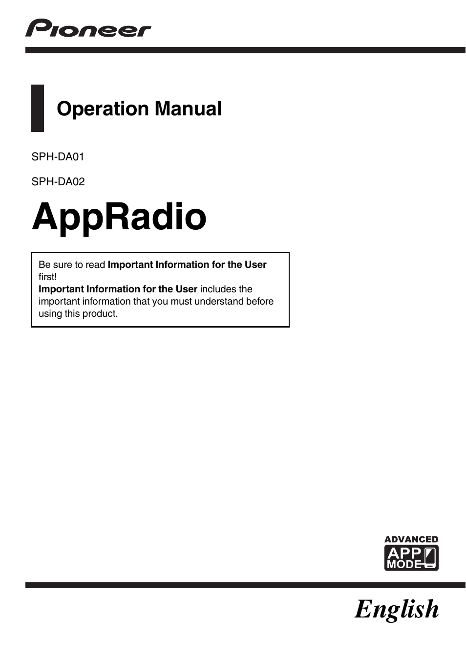 Pioneer SPH-DA01 User Manual | 36 pages