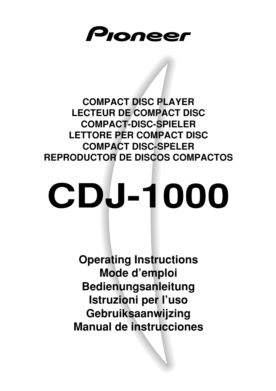 Pioneer CDJ-1000 User Manual | 96 pages