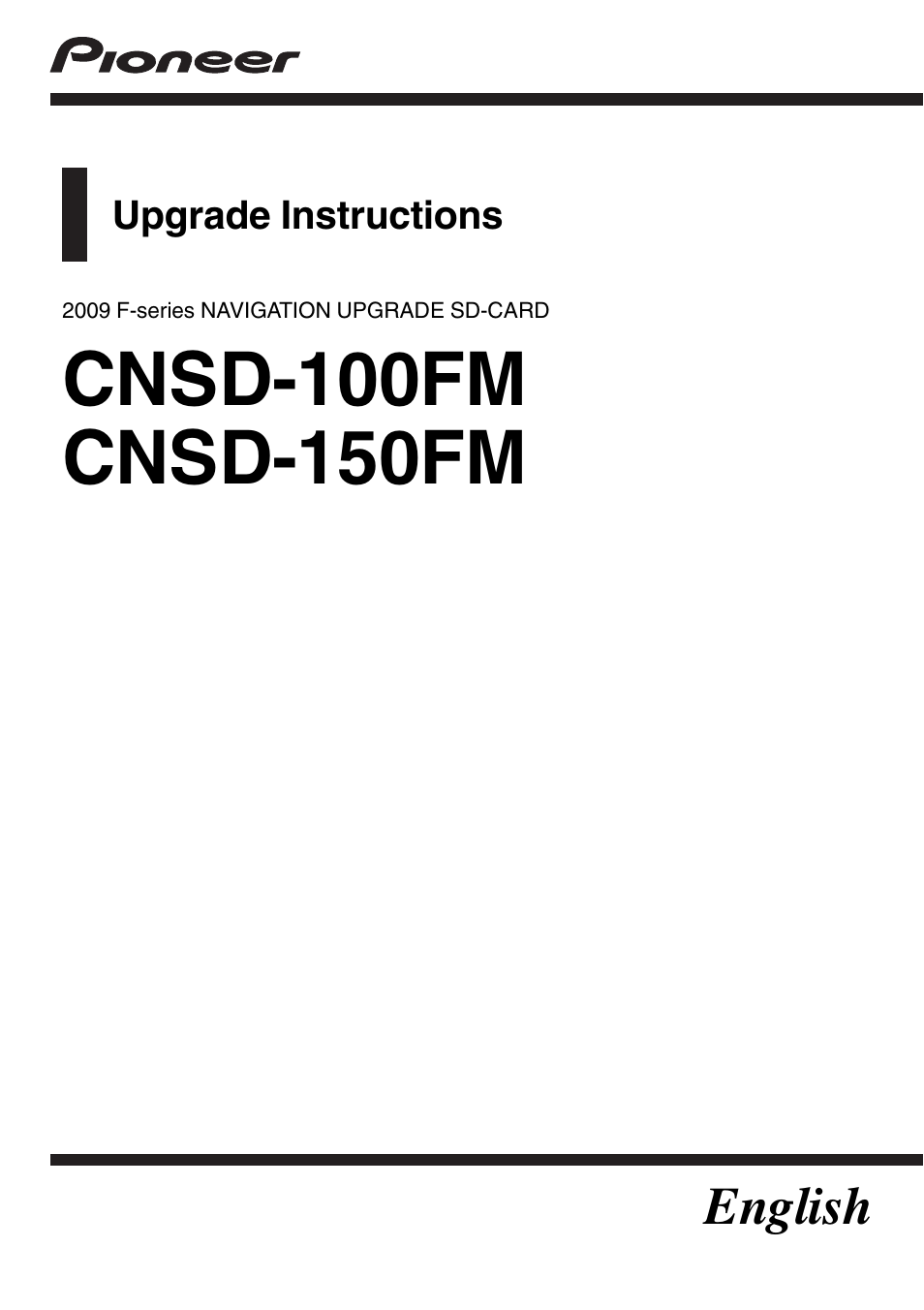 Pioneer CNSD-100FM User Manual | 8 pages