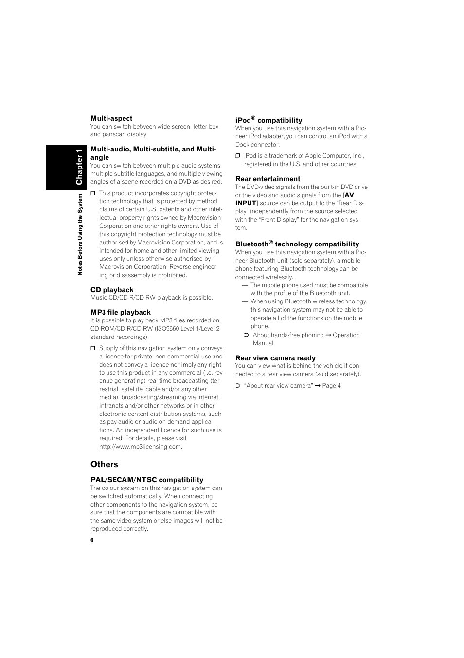 Others 6, Others | Pioneer AVIC-HD3 RU User Manual | Page 8 / 22