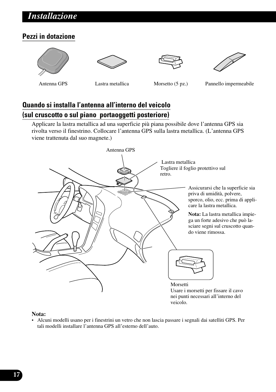Installazione | Pioneer AVIC70S User Manual | Page 114 / 148