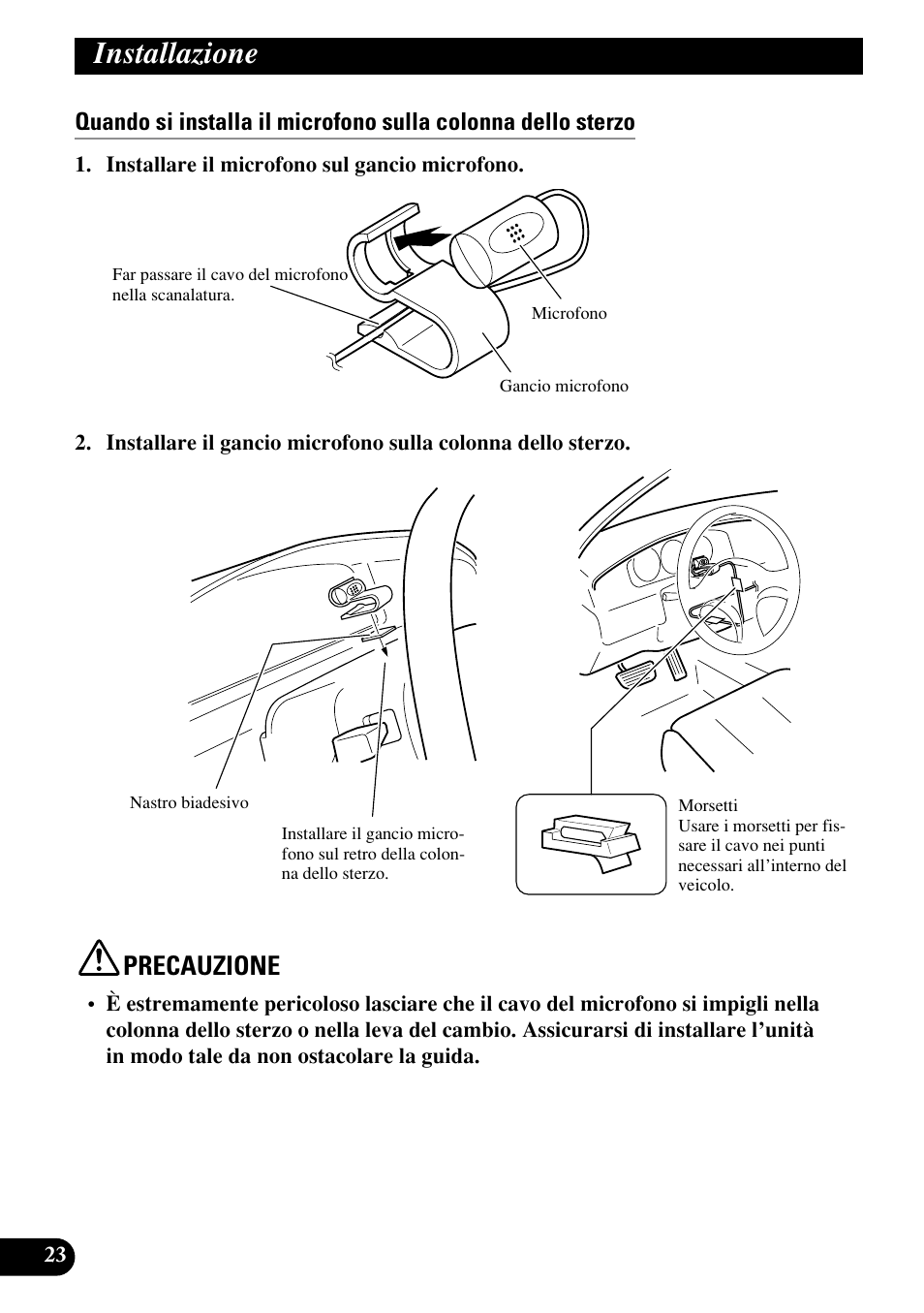 Installazione, Precauzione | Pioneer AVIC70S User Manual | Page 120 / 148