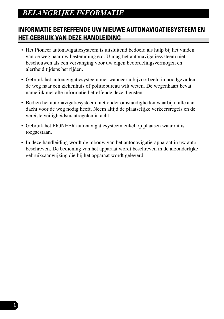 Belangrijke informatie | Pioneer AVIC70S User Manual | Page 122 / 148
