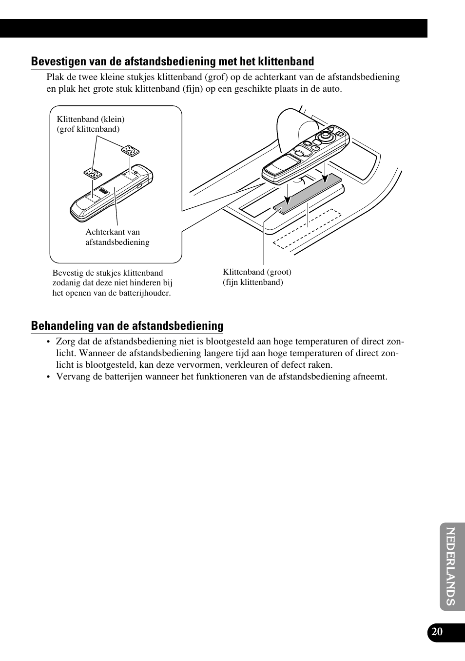 Behandeling van de afstandsbediening | Pioneer AVIC70S User Manual | Page 141 / 148