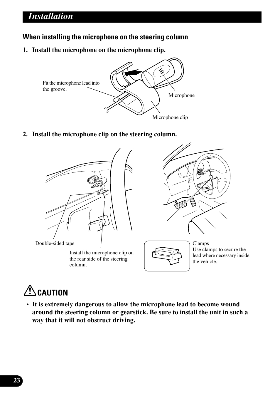 Installation, Caution | Pioneer AVIC70S User Manual | Page 24 / 148