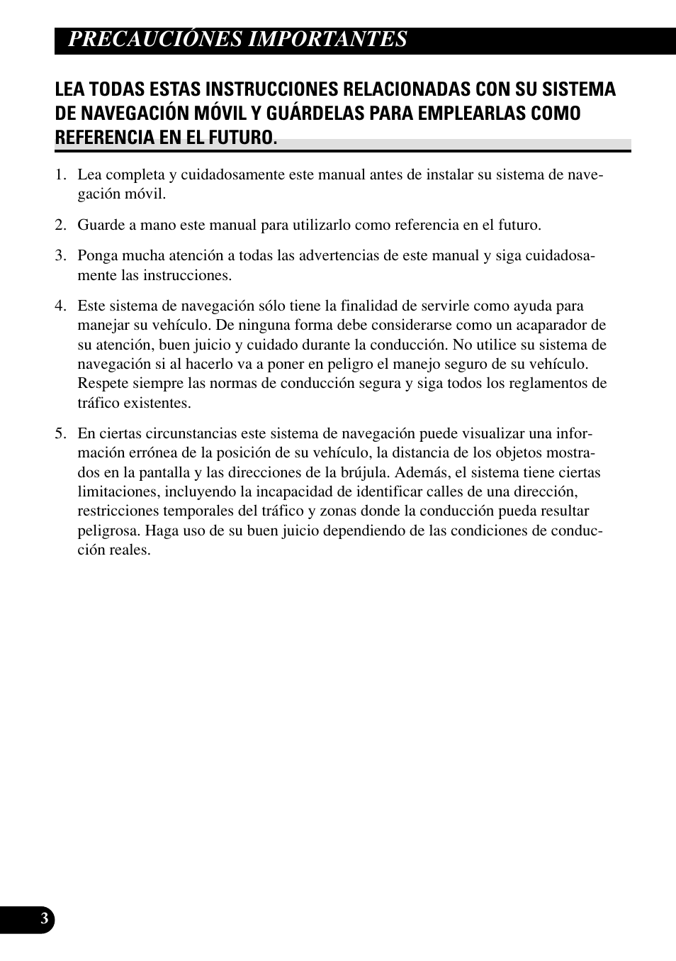 Precauciónes importantes, Lea todas estas instrucciones | Pioneer AVIC70S User Manual | Page 28 / 148