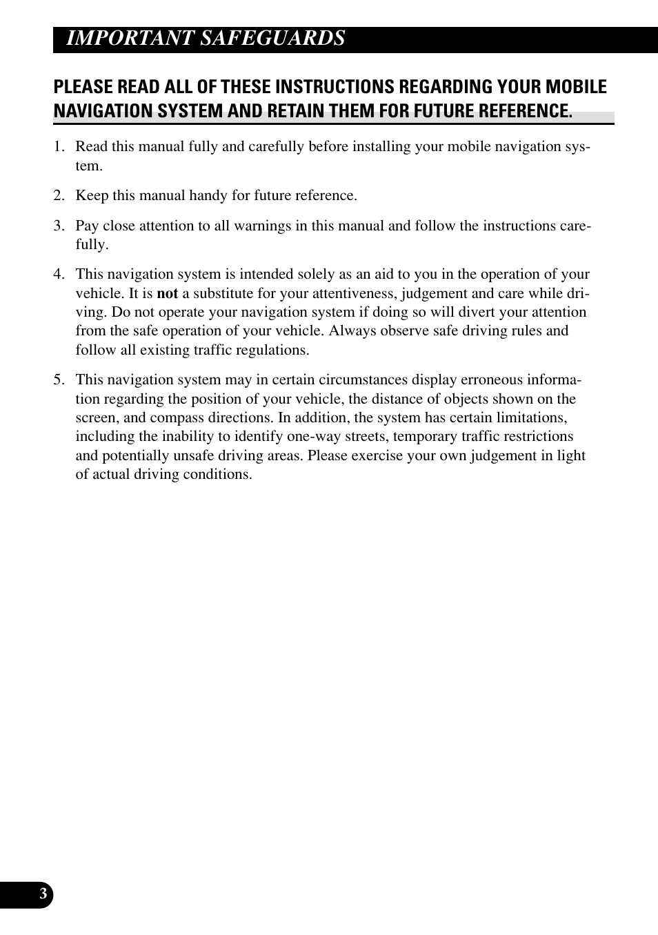 Important safeguards, Please read all of these | Pioneer AVIC70S User Manual | Page 4 / 148