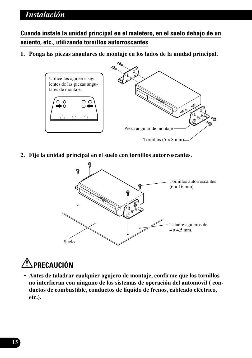 Instalación, Precaución | Pioneer AVIC70S User Manual | Page 40 / 148