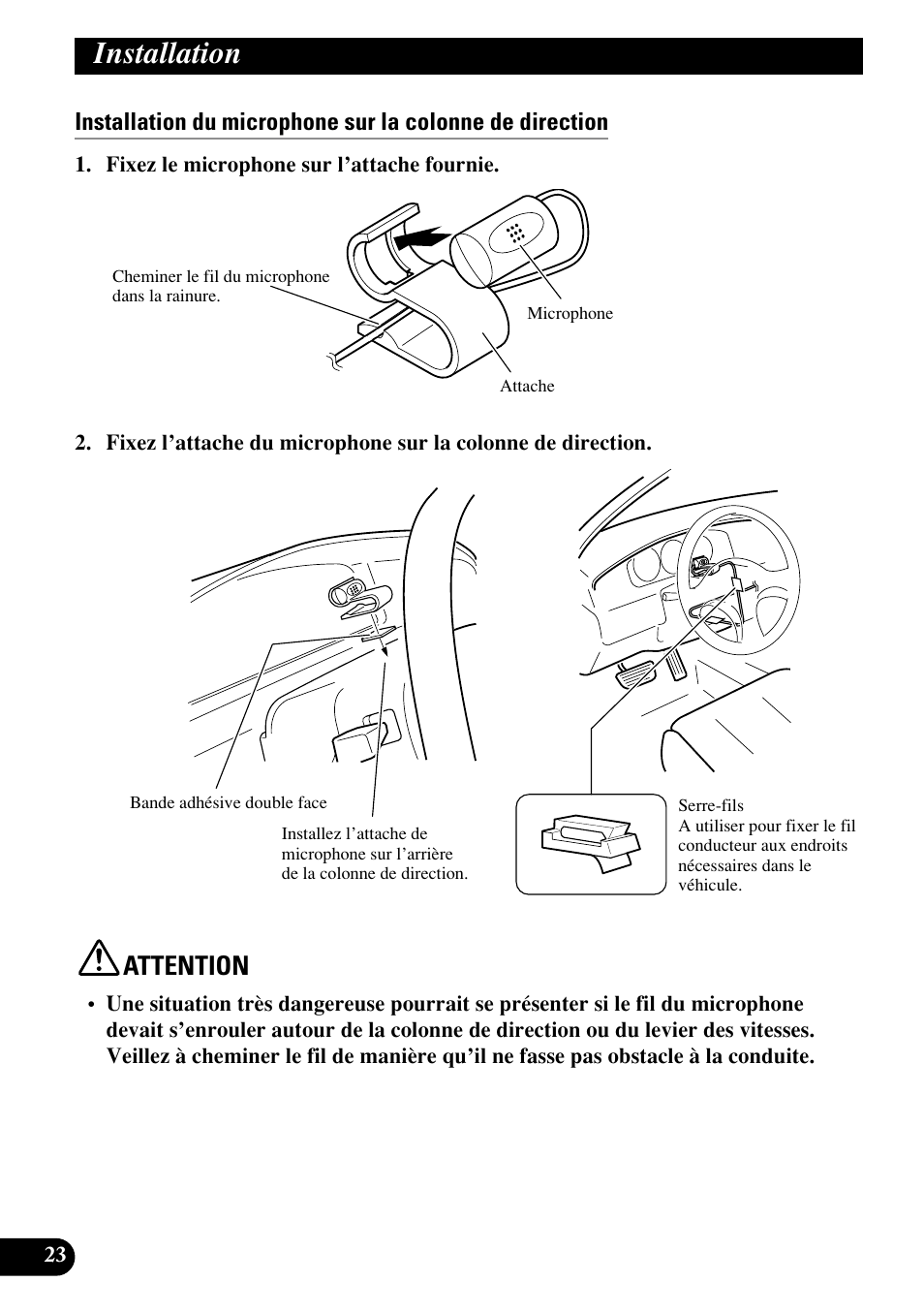 Installation, Attention | Pioneer AVIC70S User Manual | Page 96 / 148