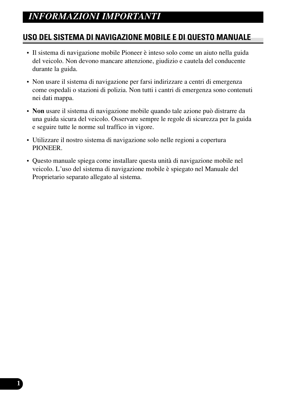 Informazioni importanti | Pioneer AVIC70S User Manual | Page 98 / 148