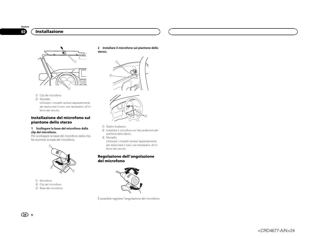 Installazione | Pioneer AVH-X7500BT User Manual | Page 24 / 52