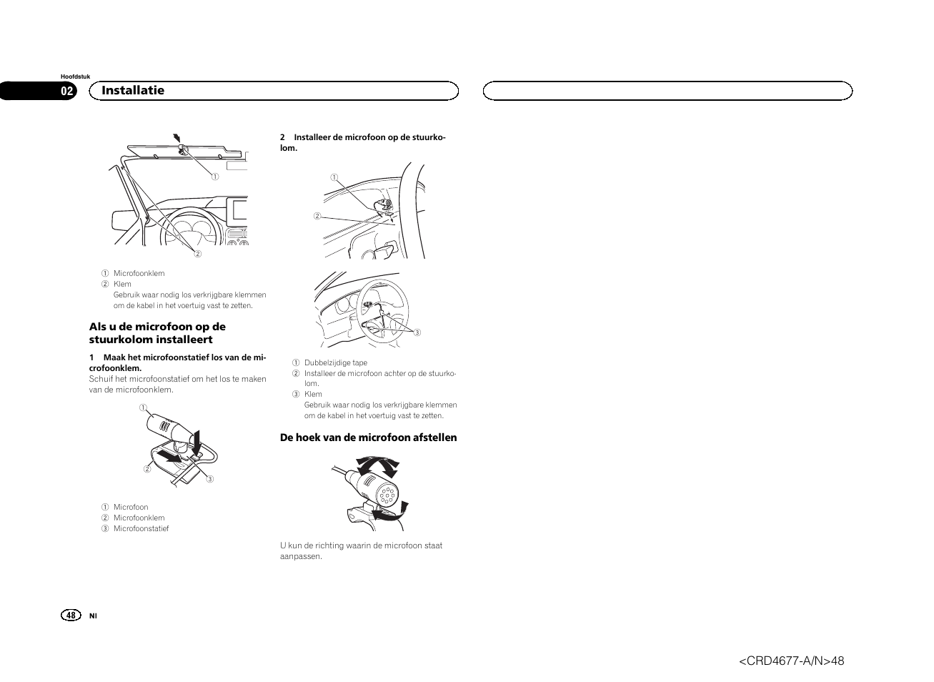 Installatie | Pioneer AVH-X7500BT User Manual | Page 48 / 52