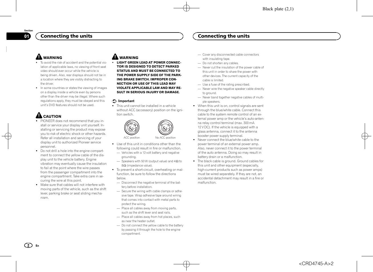Installation manual, Dvd rds av receiver, Connecting the units | Pioneer AVH-X5500BT User Manual | Page 2 / 52