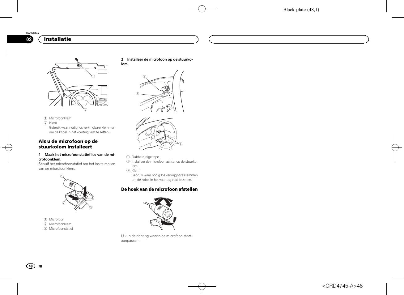 Installatie | Pioneer AVH-X5500BT User Manual | Page 48 / 52