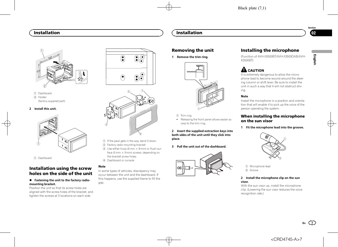 Pioneer AVH-X5500BT User Manual | Page 7 / 52