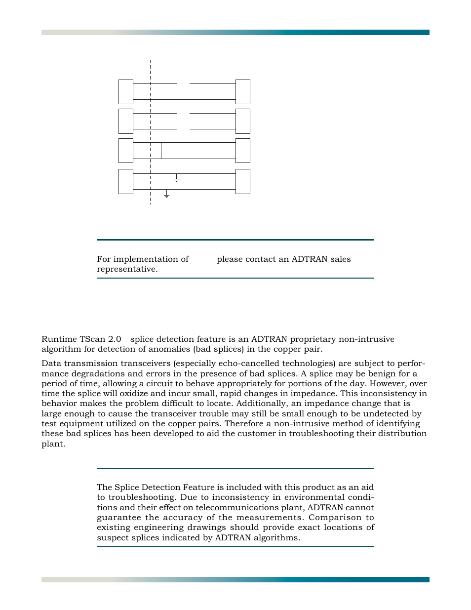 Splice detection feature, Following functions (see, Figure b-1 | ADTRAN HDSL2 User Manual | Page 74 / 90
