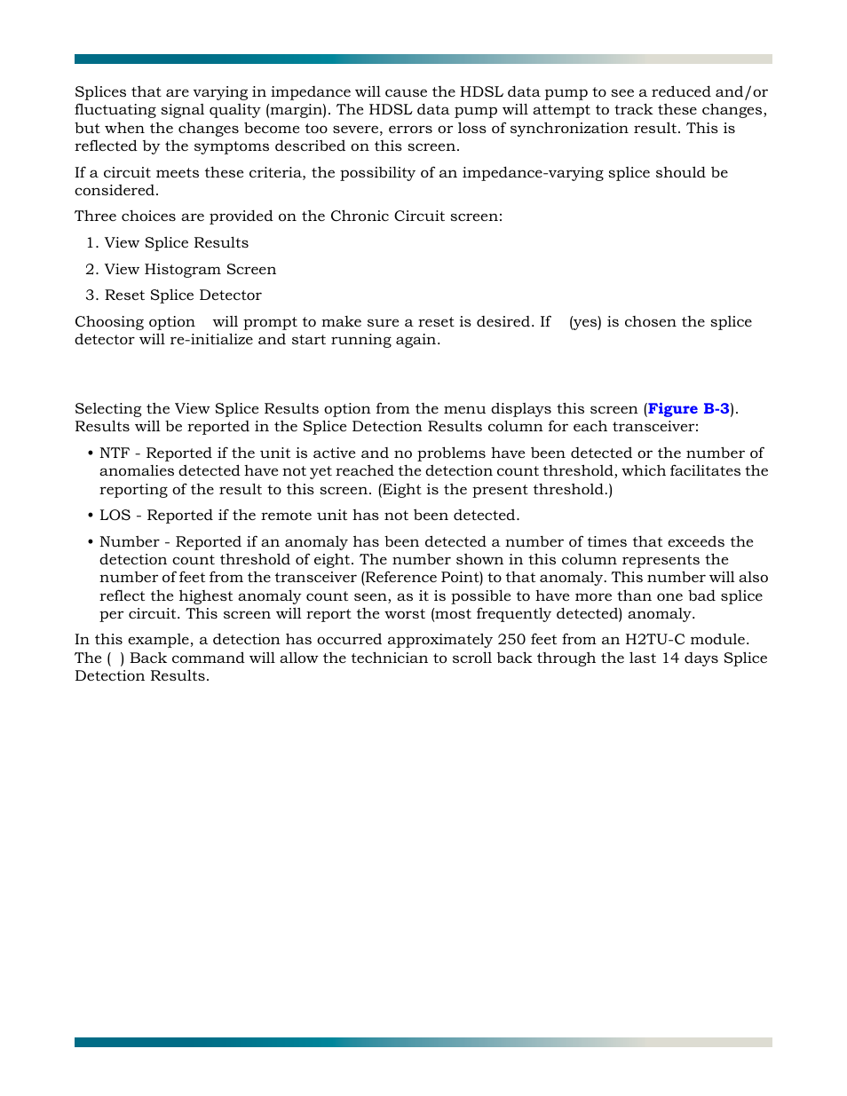 View splice results screen | ADTRAN HDSL2 User Manual | Page 77 / 90