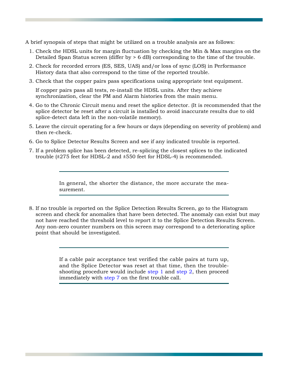 Using the bad splice detector | ADTRAN HDSL2 User Manual | Page 80 / 90