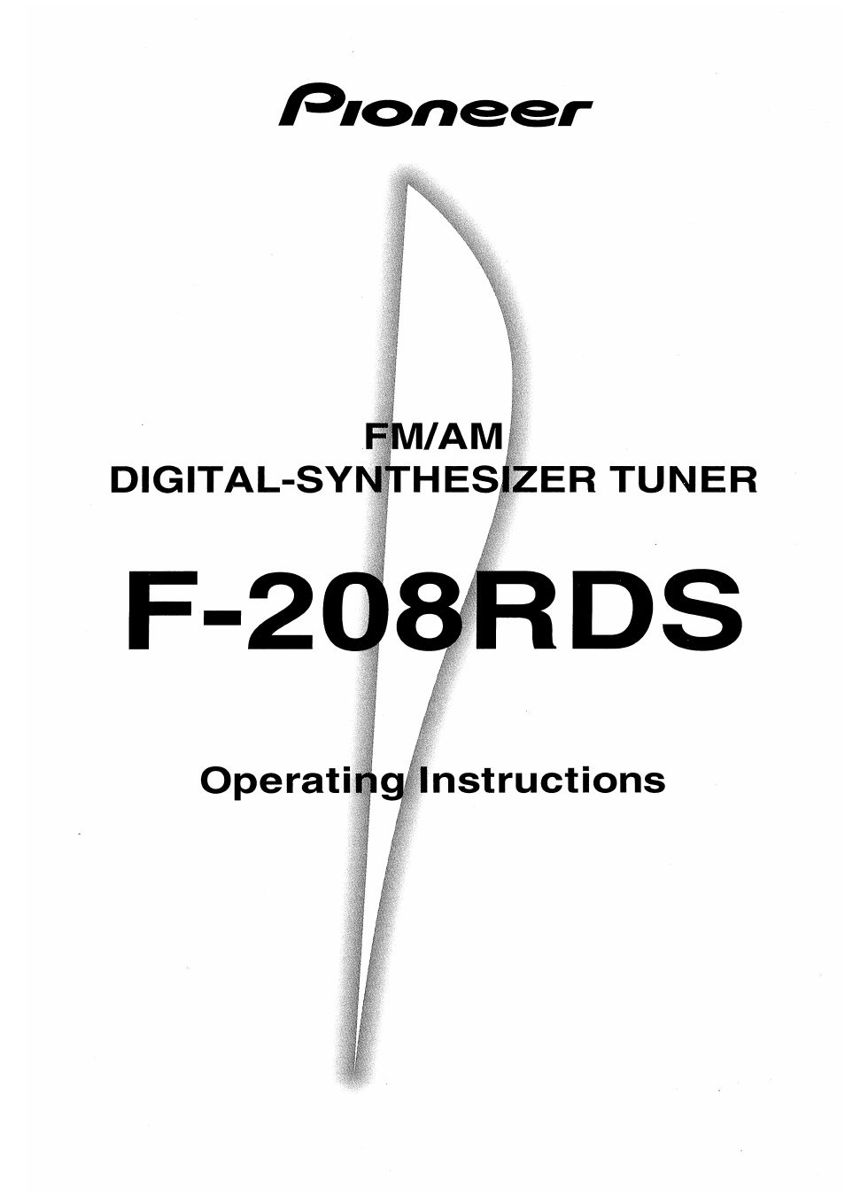 Pioneer F-208RDS User Manual | 20 pages