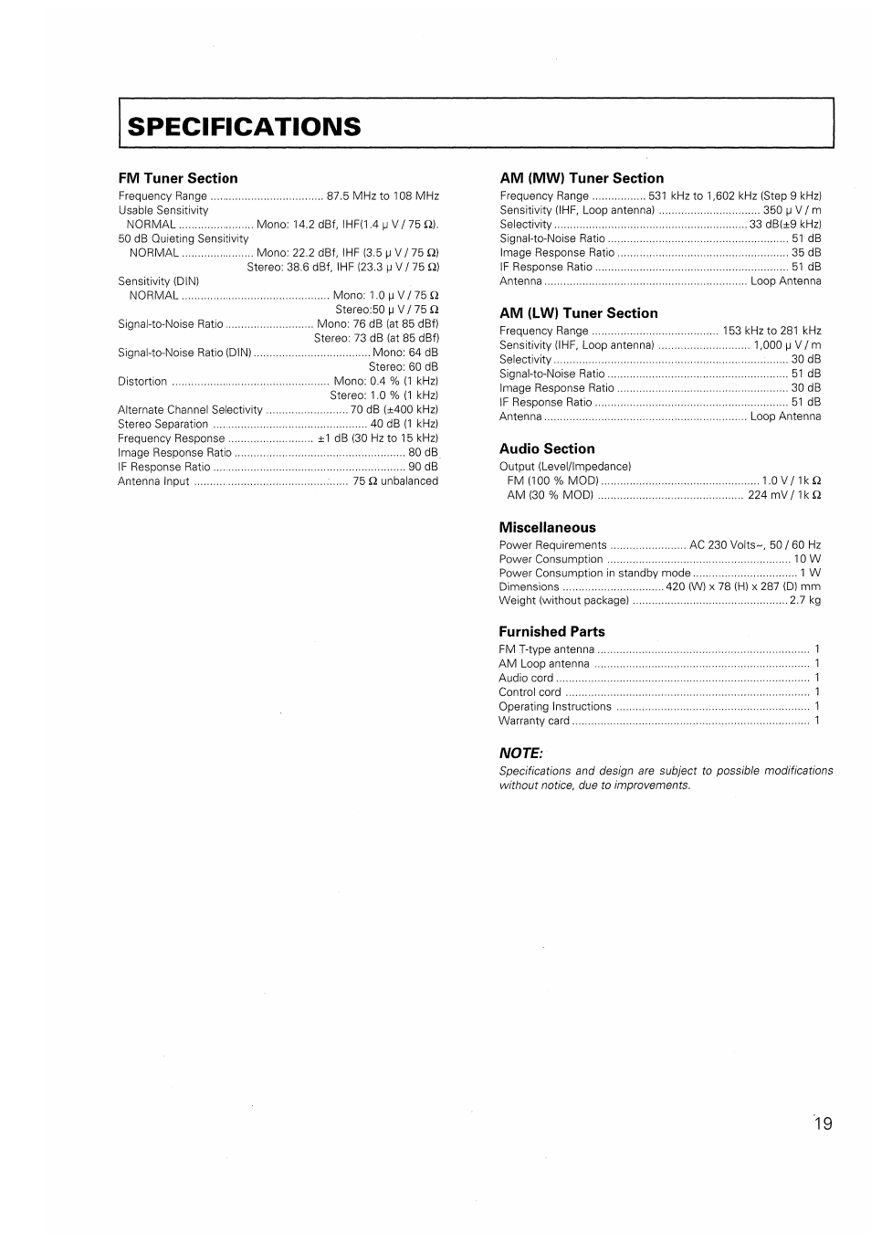 Pioneer F-208RDS User Manual | Page 19 / 20
