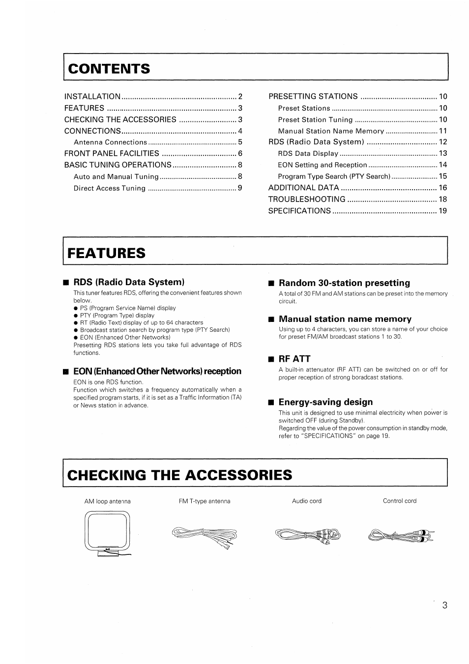 Pioneer F-208RDS User Manual | Page 3 / 20